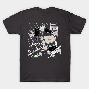 Copy of Map of London with Cats T-Shirt